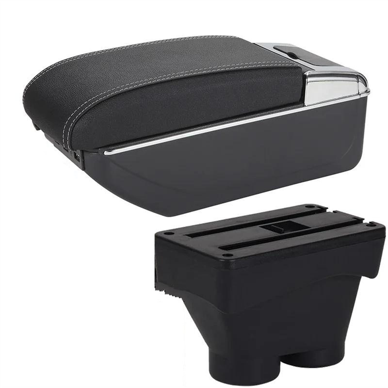 Ysdsls B3 Black White 7Usb 2012-2018 Car Armrest Box Accessories Retrofit Parts Interior Detail Large Space Ashtray For Peugeot 208