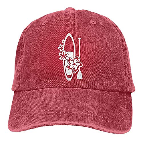 NOBRAND Transpirable Ocio Sombrero,Cómoda Sombrero De Deporte,Secado Rápido Dad Hat,Gorras De Béisbol De Tela De Mezclilla Ajustable para Hombres Y Mujeres Flores Paddle Surf Board Trucker Cap White
