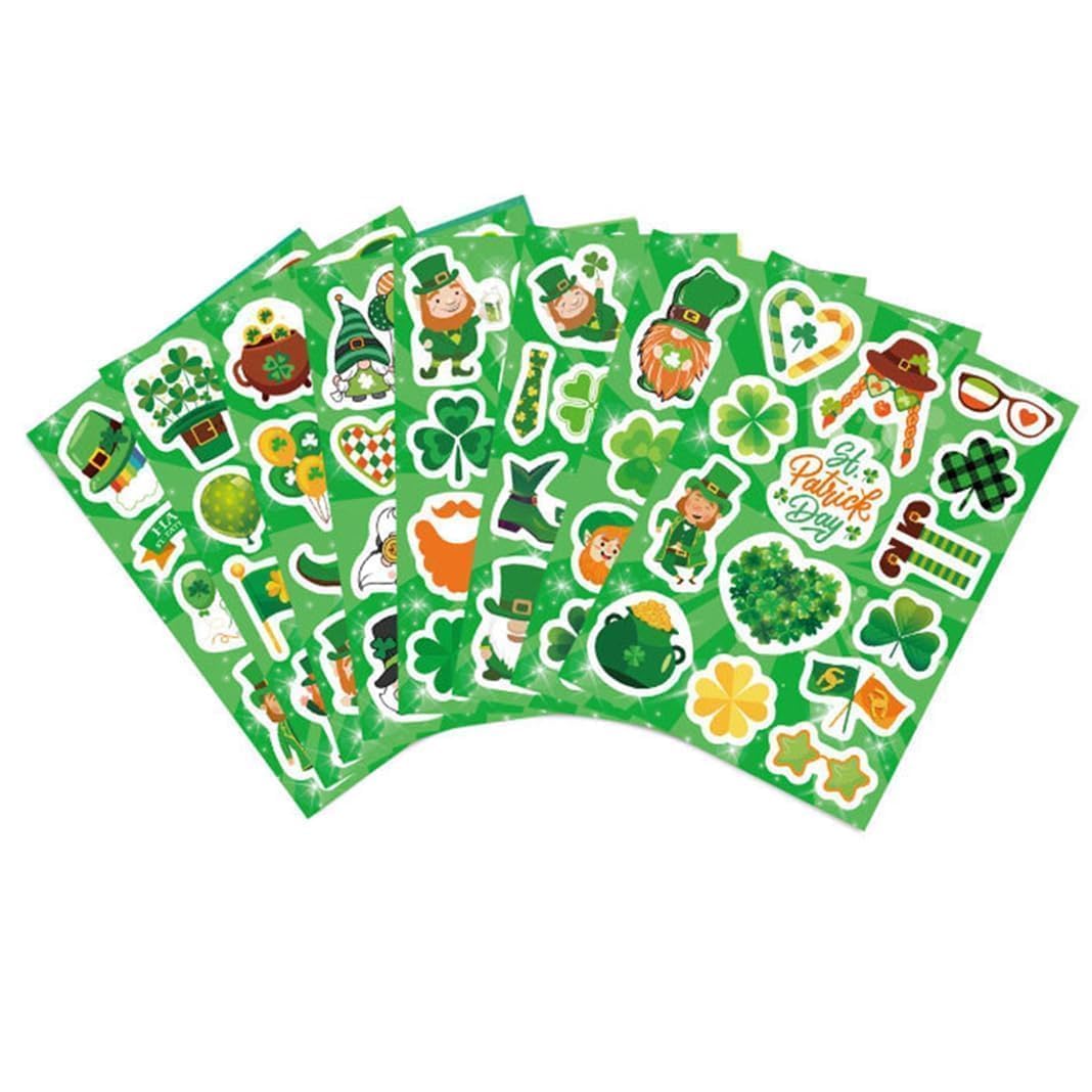 Tsathoggua St Patricks Day Stickers, Green Shamrock Stickers DIY Lucky Irish Green Clover Stickers for St. Patrick's Day Party Supplies Decorations, Cards, Gift Bags