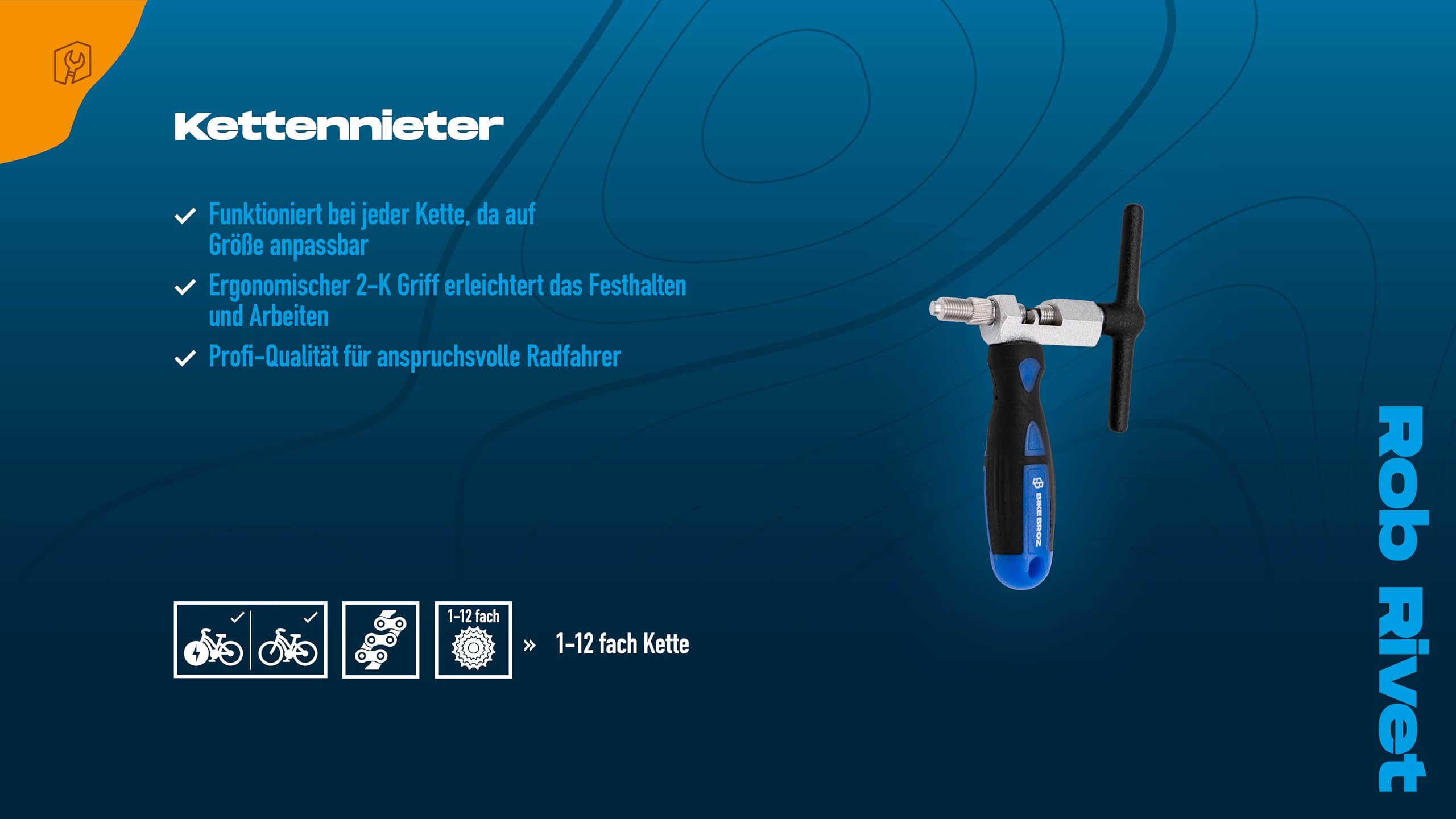 KETTENNIETER/ KETTENNIETDRÜCKER, FÜR FAHRRADKETTEN 7 BIS 11 FACH, ROB RIVET - 7