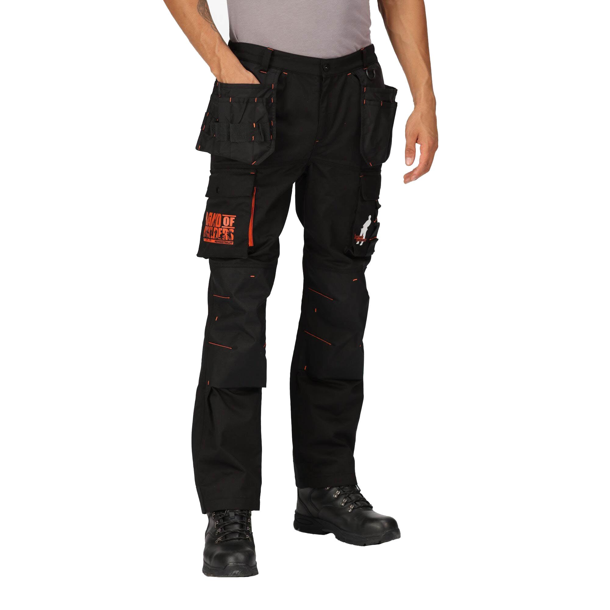 Regatta Men's Black Band Of Builders Holster Trousers Regular