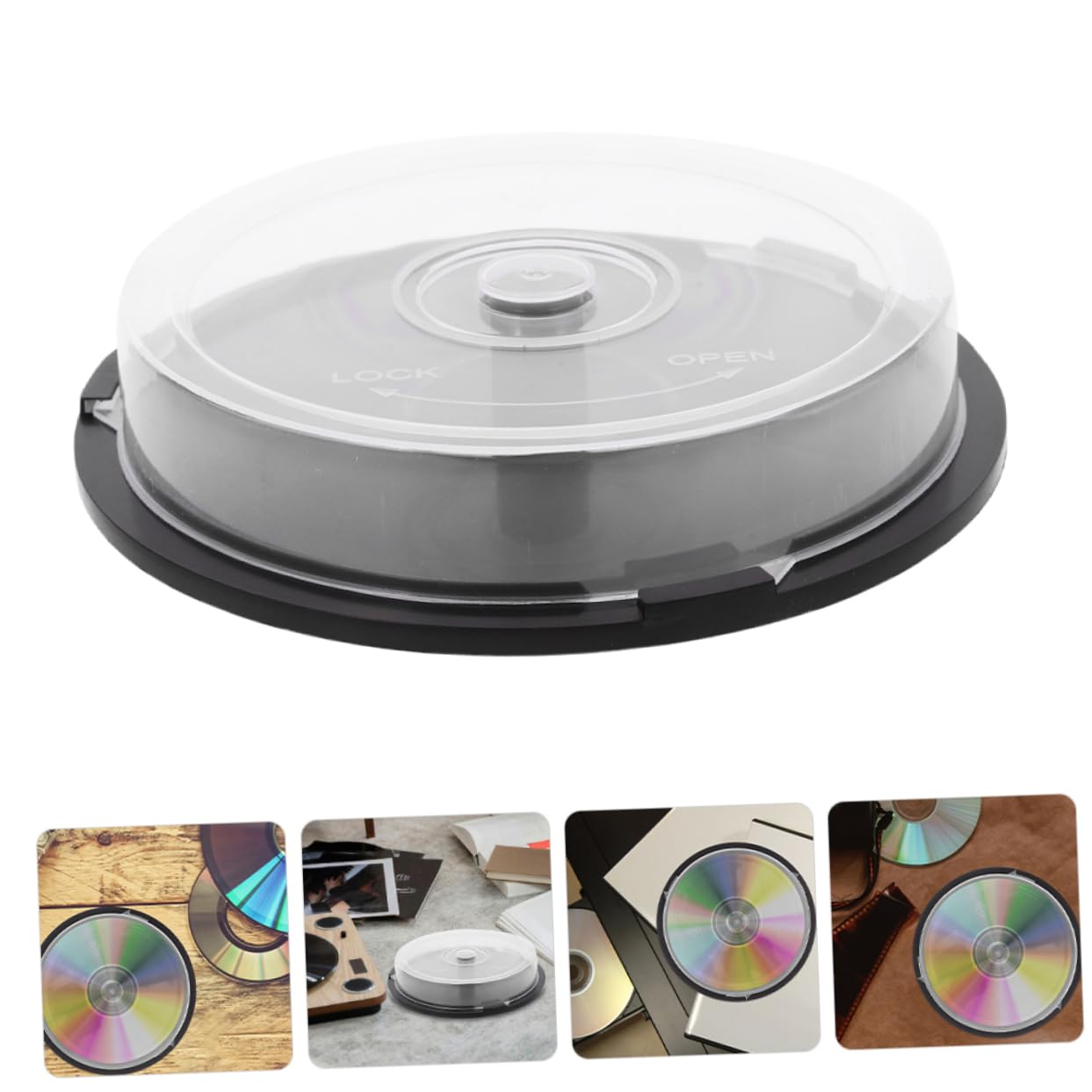 Garneck Boîtes de Rangement pour DVD en PP, Lot de 4pcs, Capacité 10 Disques, Élégant et Pratique pour Bureau et Maison, Protection et Organisation des CD/DVD