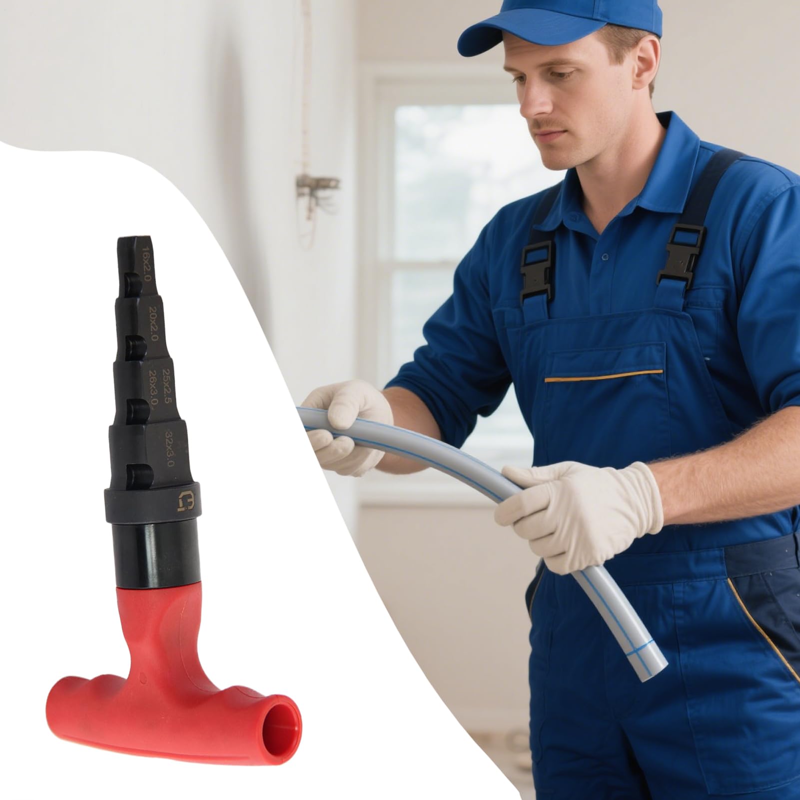 Cortatubos Para instalaciones sanitarias - herramienta de desbarbado, escariador de tubos | Escariador calibrado multicapa 4 en 1 con función de de carraca ajuste de precisión 15-32mm Para instal