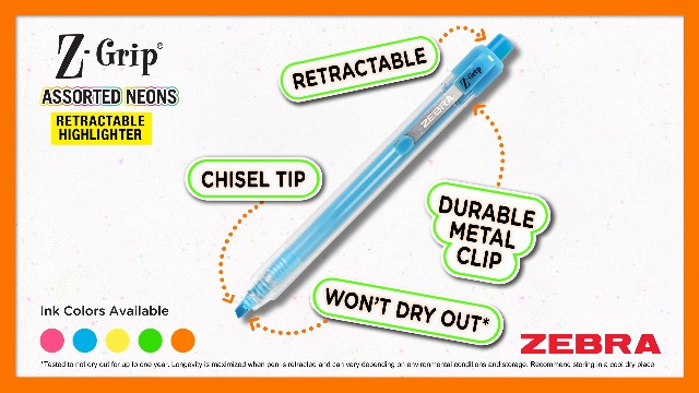 Amazon.com : Zebra Pen Z-Grip Retractable Highlighter, Assorted