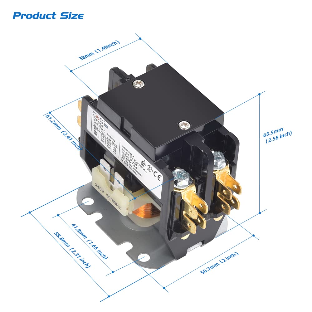 Buy CGele 2 Pole Air Conditioner Contactor 30 Amp 24V Coil,Condenser