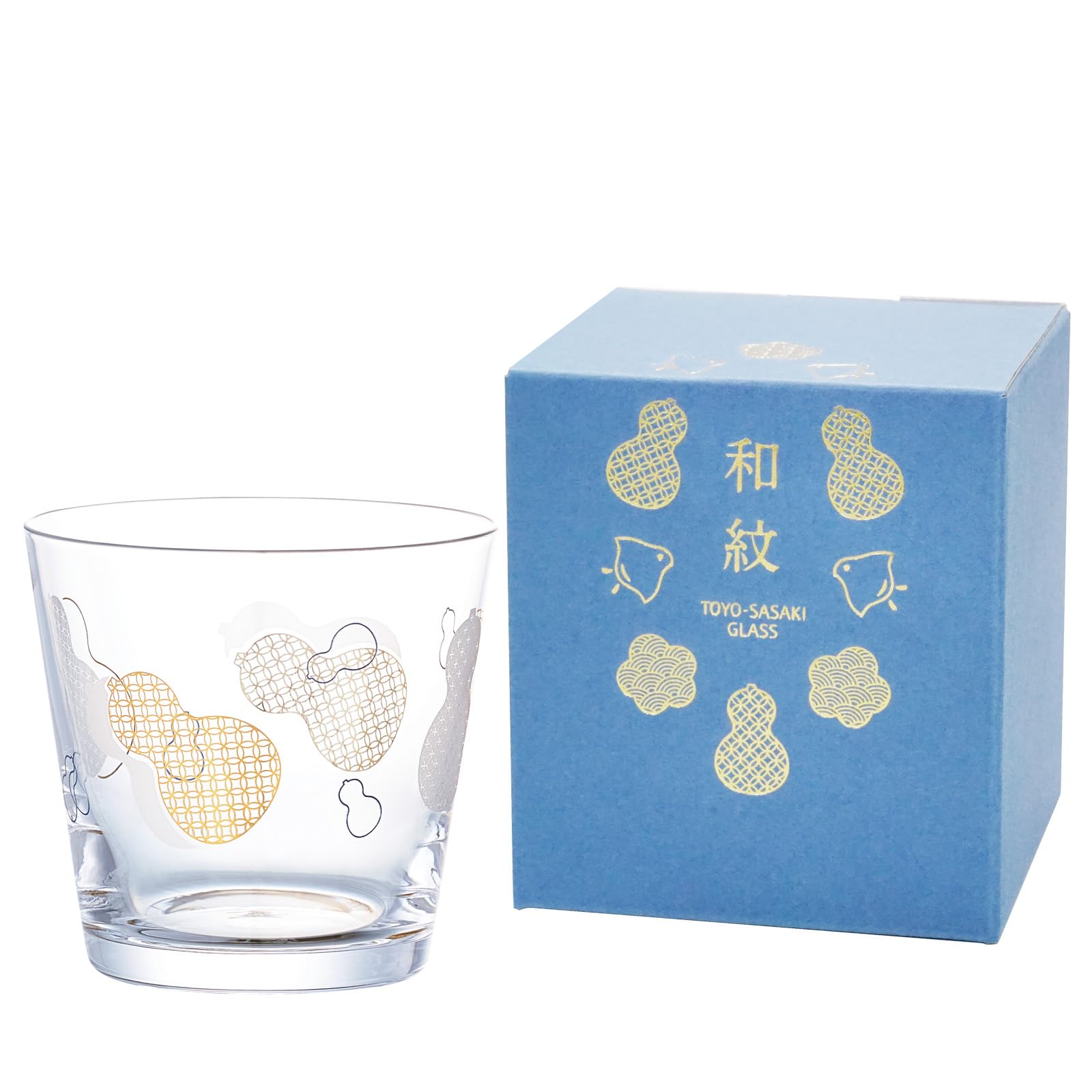 Toyo Sasaki Glass Sake Cup, Japanese Crest, Gourd and Cloisonne Pattern (Sold by Case), Made in Japan, Clear, 6.9 fl oz (170 ml), Set of 48 BT-20206-J431