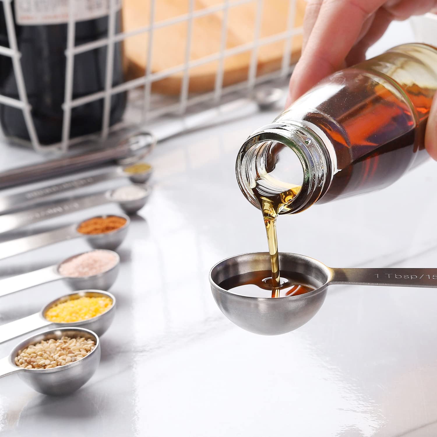 Snapklik.com : Stainless Steel Measuring Cups And Spoons Set Of 14 ...