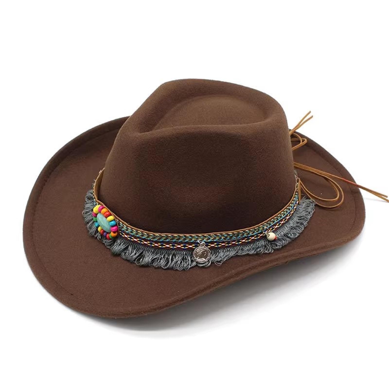 Cappello da Cowboy Cappello da Cowboy Occidentale Bombetta in Tweed Viaggio all'aperto per Uomo e Donna