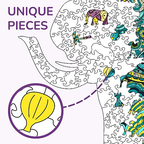 ACTIVE PUZZLES Puzzle in legno Elefante con Pezzi