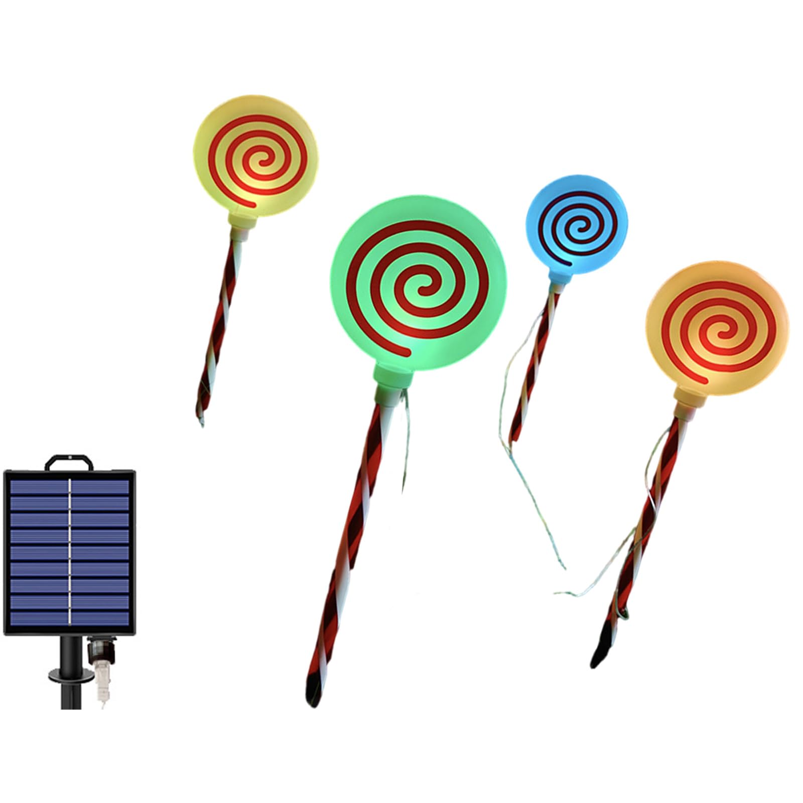Hsioluted Rotating Candy Light Automatic Windmill Party Light Solar Candy Stick Design For Outdoor Festivals, Birthdays & Safe Decor Solar Wind Mill Candy Light