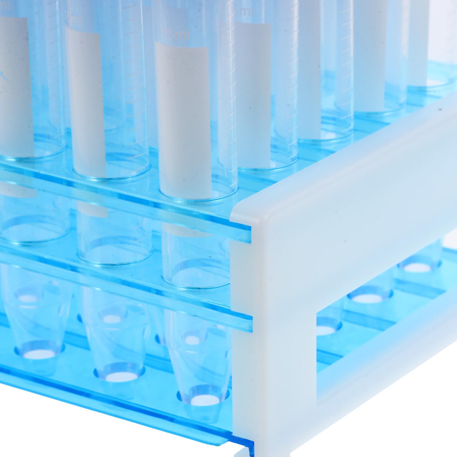Gatuida 100 Stück Teiliges Zentrifugenröhrchen Abnehmbaren Laborständern Graduierte Kunststoffröhrchen mit Schraubverschluss Stabile Transparente Teströhrchen für Präzise Messungen im
