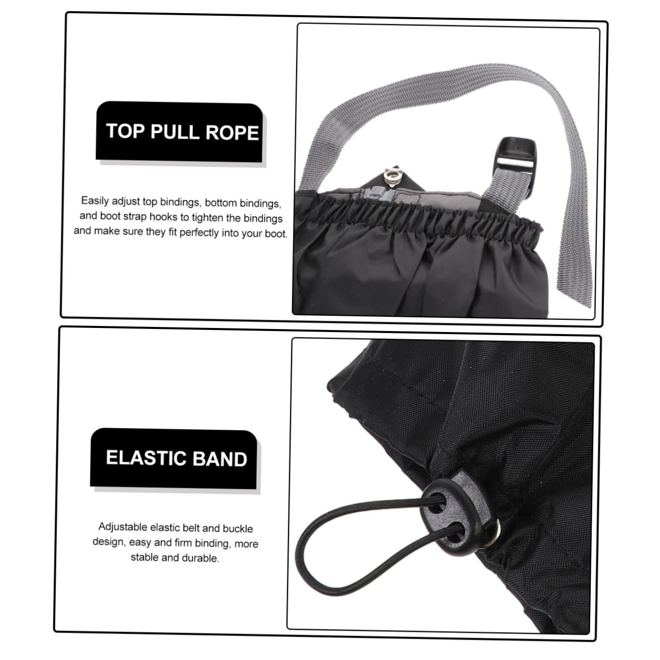 Toyvian Guêtres De Randonnée Imperméables Coupe Vent pour Activités Extérieures Protection Jambes Chaussures Eau Ajustables Légères