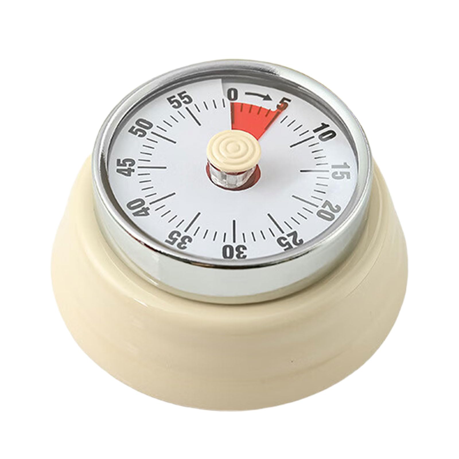 Newft White Friendly Mechanical Timer Stainless Steel Visual Countdown For Kitchen Baking Battery Easy Time Management Tool