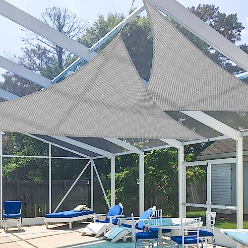 E & K Sunrise 8 'x 8' x 11 'derecho triángulo toldo, tela de sombra para patio deck Sail toldo UV bloque – Luz Gris