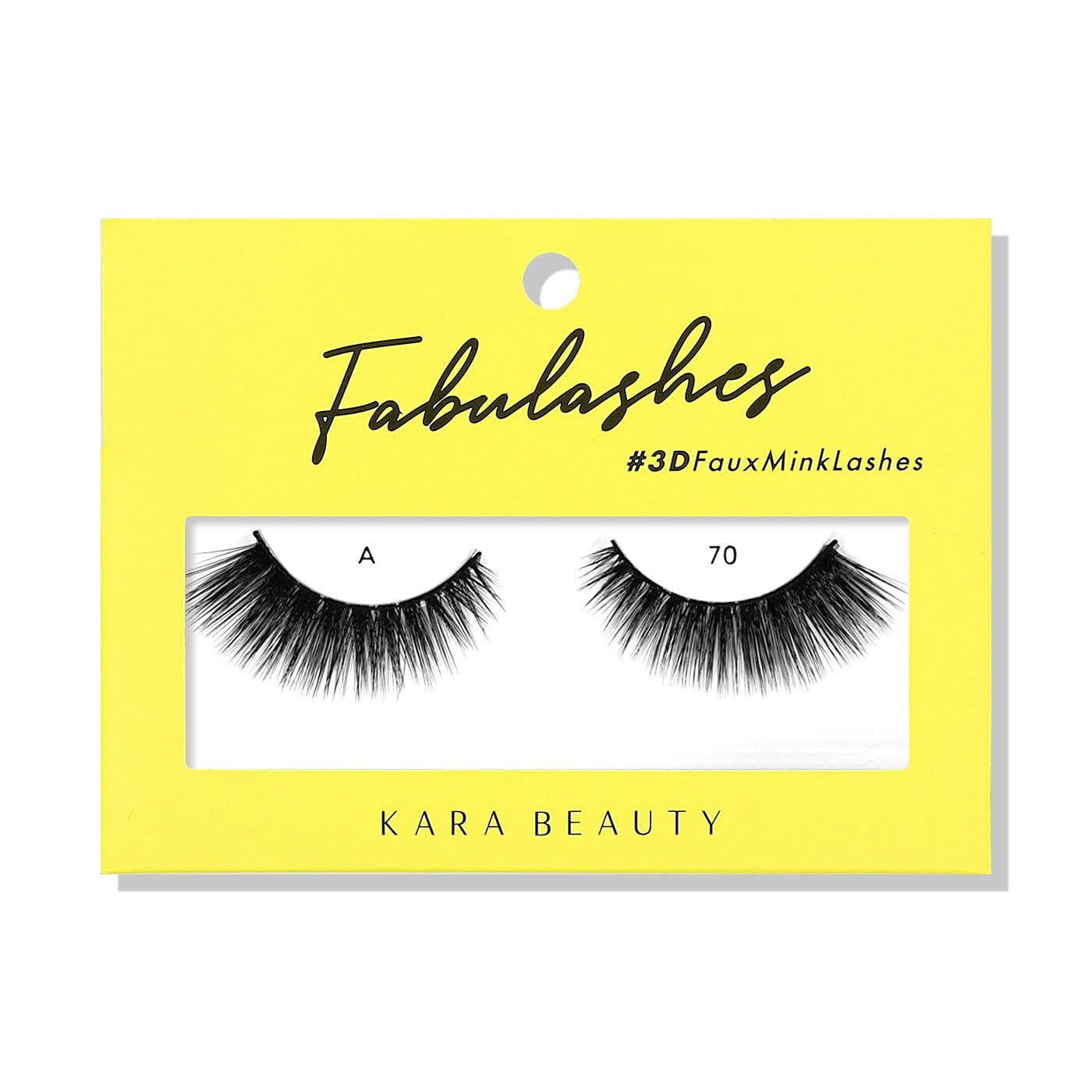 Kara BeautyFabulashes Glam 3D Faux Mink Strip Lashes – Full Volume, Fluffy, Wispy Lash Strips – Reusable Fake Eyelashes with Soft Flexible Band – Vegan, Cruelty-Free, Lightweight - Style A70