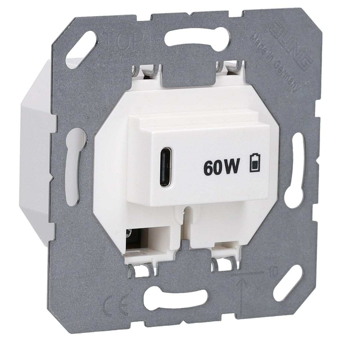 Jung USBPD60CWW Ladegerät USB Power Delivery 60, Typ-C, Alpinweiß