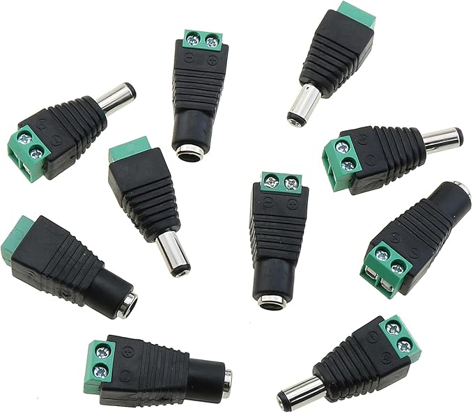 10 Pares Conectores de Alimentación DC 5.5x2.1mm Macho y Hembra miniatura 5