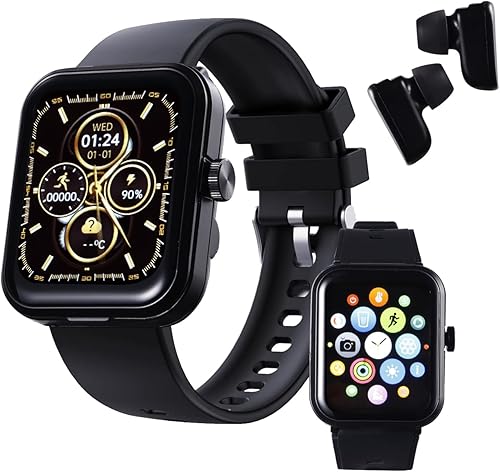 Miniatura 8 de Reloj inteligente con auriculares (respuesta/hacer llamadas) 2 en 1 reloj Bluetooth más de 100 modos deportivos reloj de fitness con SpO2/frecuencia