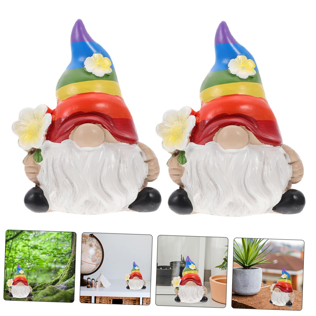 Toyvian 4 Sätze Gartenzwerge Figuren Deko Für Garten Handgefertigte Harzstatue Geschenkidee Für Gartenliebhaber Und Tragbar Für Außenbereich 2 Stück * 4