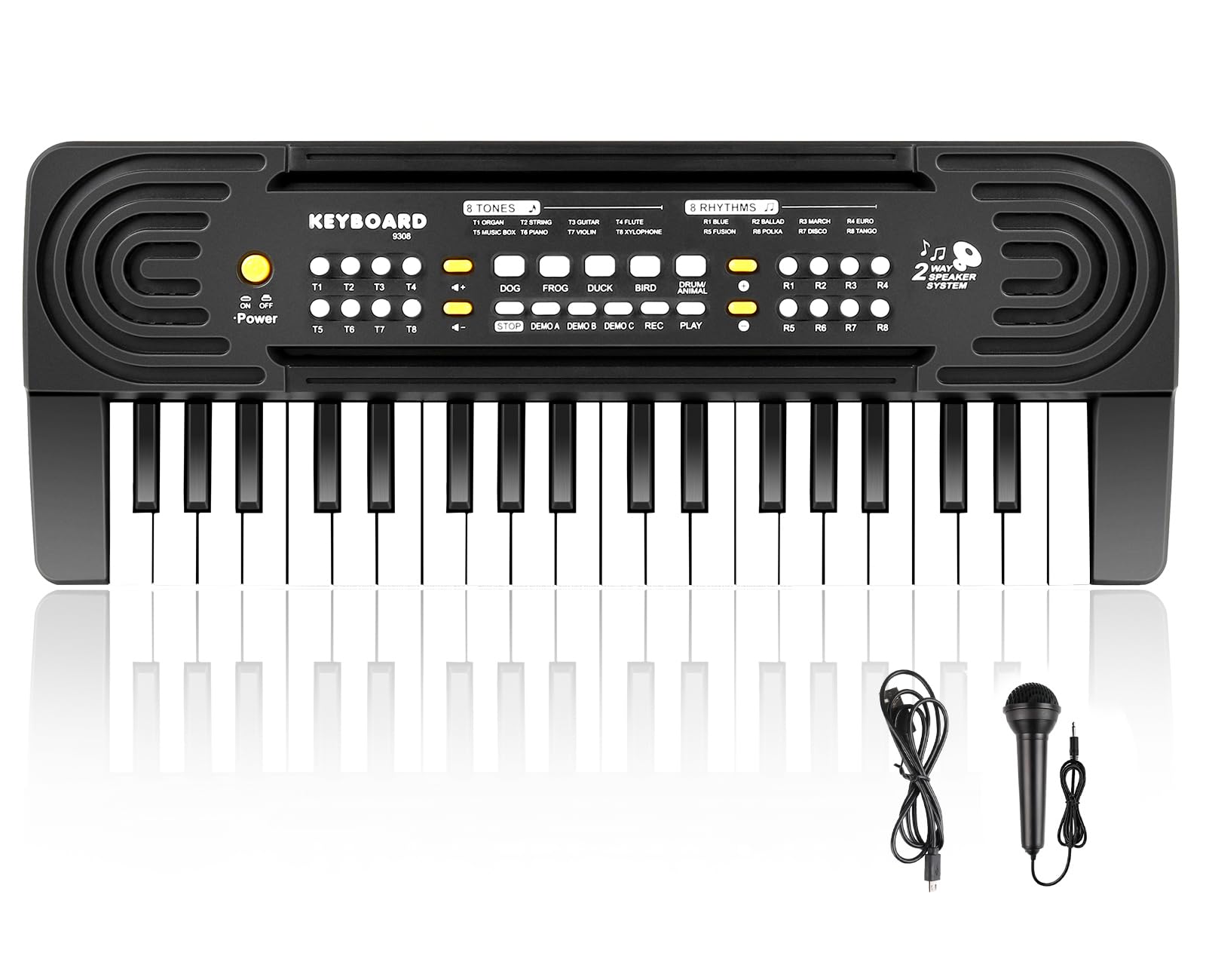 Verdantree Pianola Bambini 37 Tastiera Elettronica Musicale con Microfono, Pianola per Bambini Media Portatile Multifunzione, Music Giocattolo Educativo Regalo per 3 4 5 6 7 8 Ragazzi Ragazze