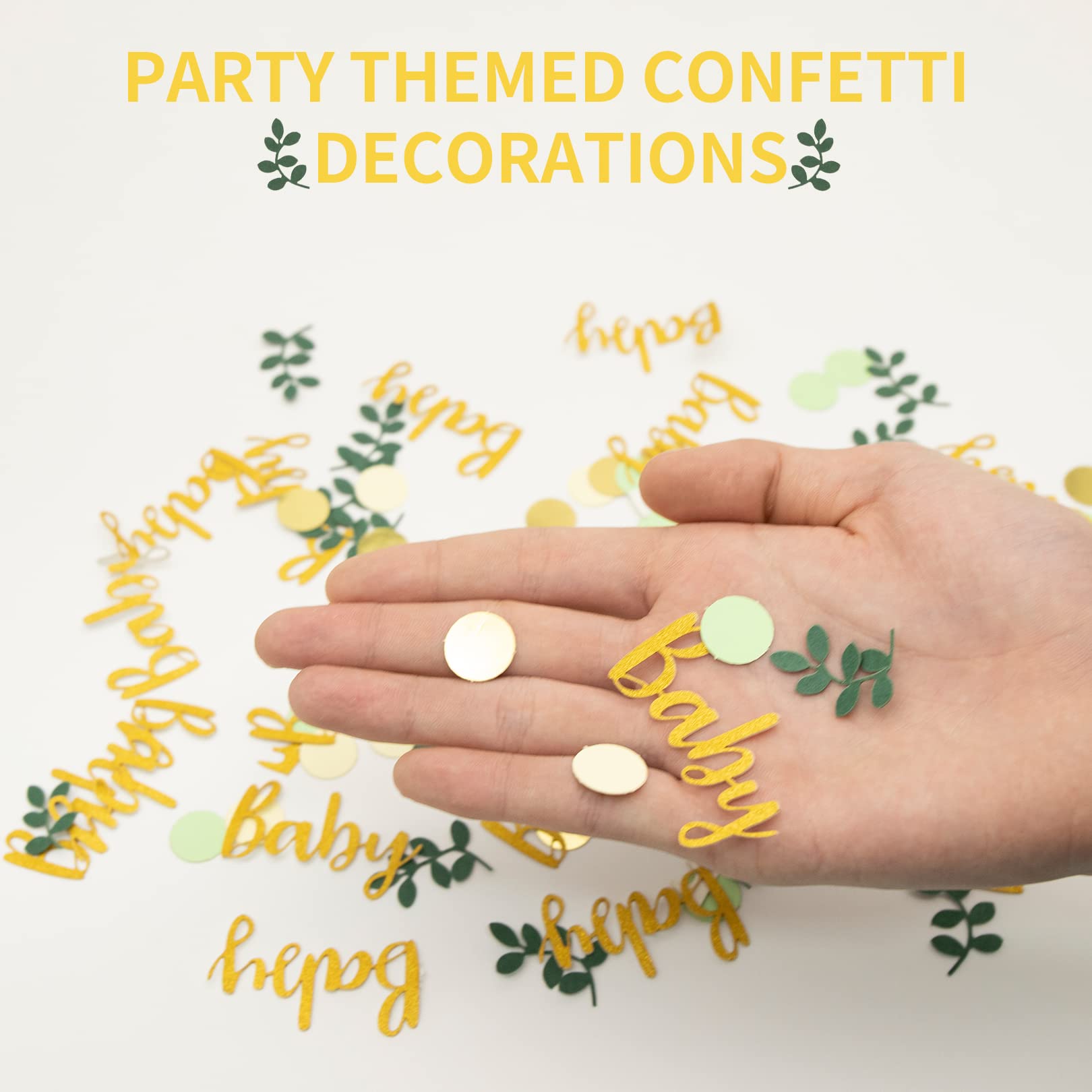 Confettis Baby Shower - 100 Pièces Dorées Et Marron Pour Décoration De Fête