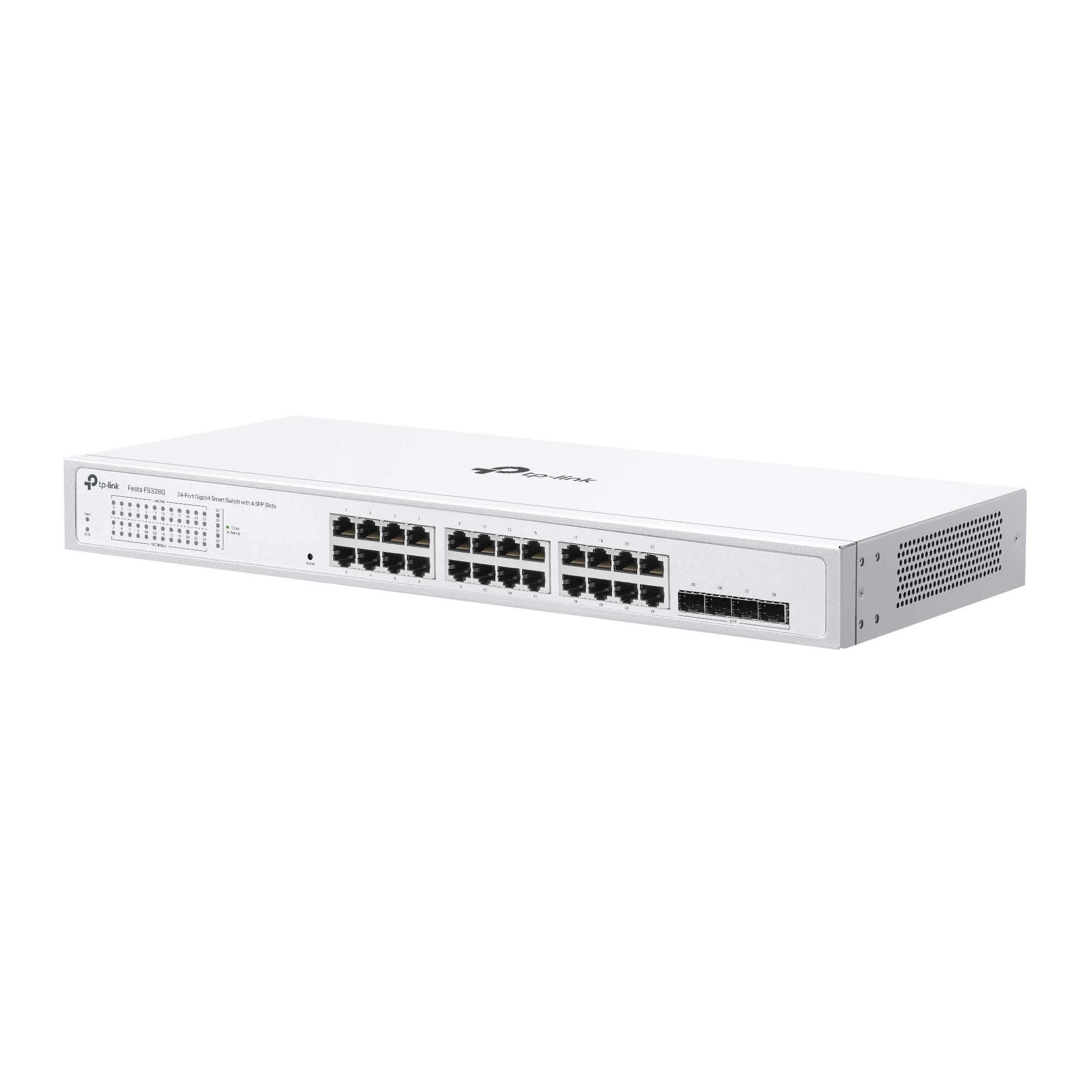 TP-Link Festa FS328G Commutateur Gigabit 24 Ports avec 4 emplacements SFP, Gestion Cloud, optimisation du réseau pour Entreprises, sécurité et Performance Stable