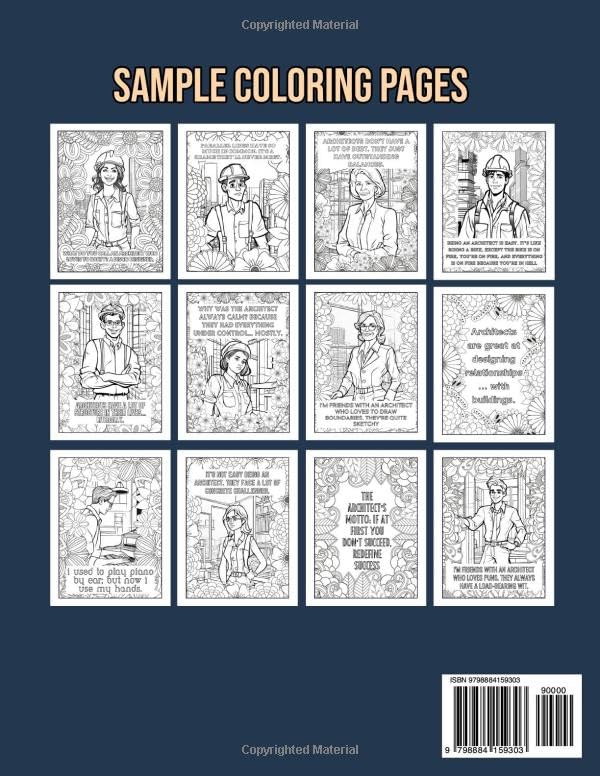 Architect Coloring Book. A Funny, Hilarious, Snarky Adult Coloring Book For Stress Relief & Relaxation. Whimsical Colorful Playground of ... of Witty Cartoons. Novelty Unique Gift Ideas image 3