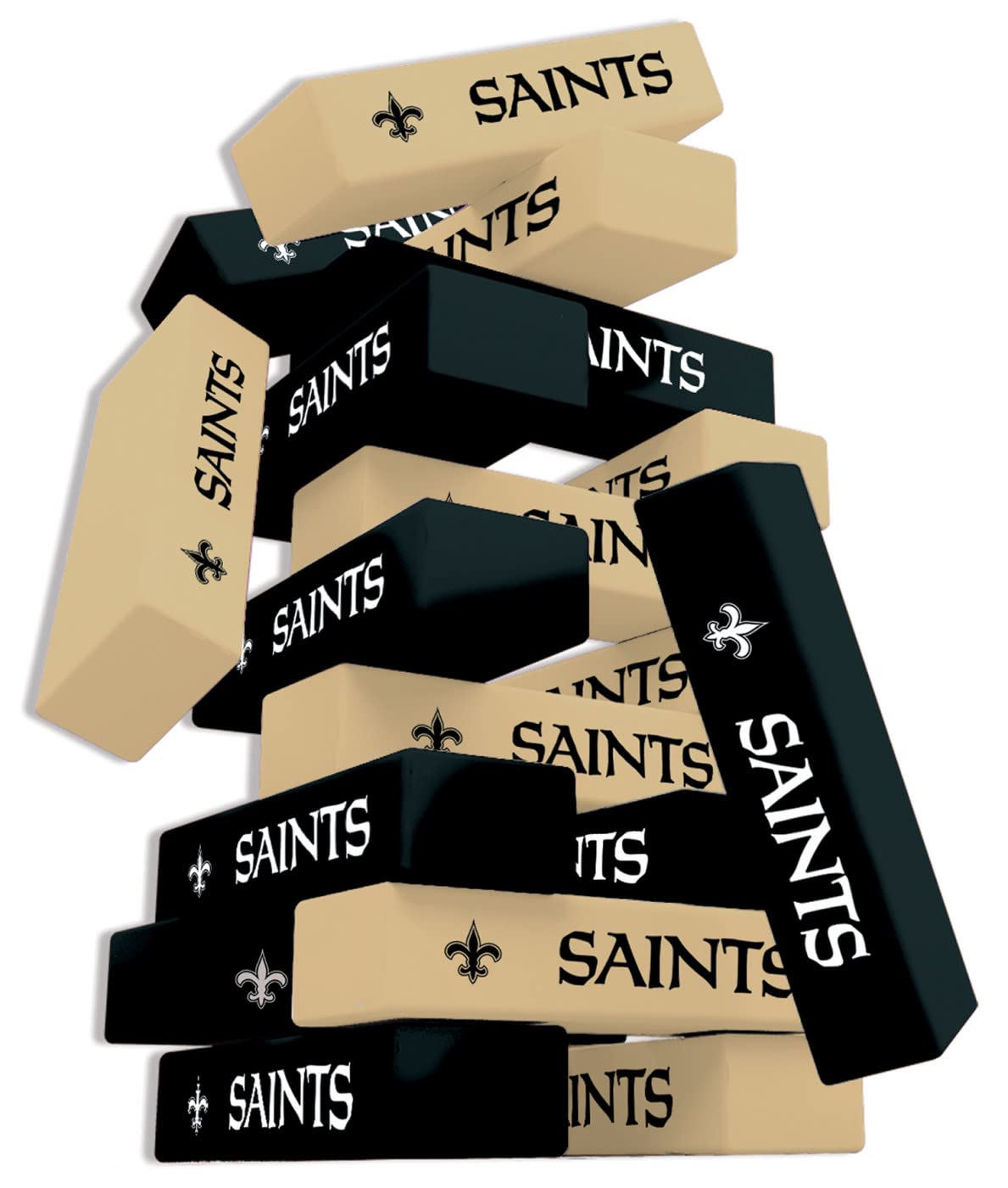 MasterPieces Game Day - NFL New Orleans Saints - Officially Licensed Tumble Tower, Real Wood Blocks