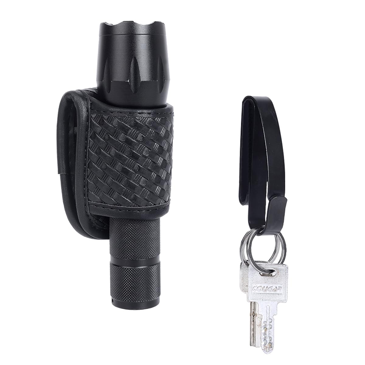 TAFTACFR Open Top Compact Light Holders Tactical Key Ring Holder Special for Police and Fire Agencies,Flashlight Holster Duty Belt Key Clip with