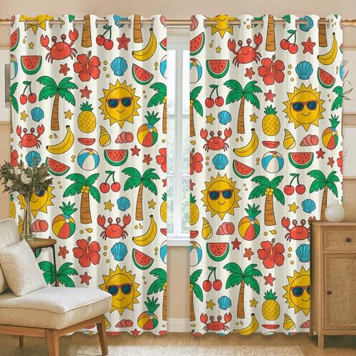 Rideau occultant isolant thermique jaune palmier 132 x 183 cm