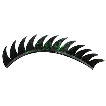 Autofy Helmet Accessory Cuttable Rubber Mohawk/Spikes with Green Abstract for All Motorcycles Dirt Bike and Normal Helmets (Black)