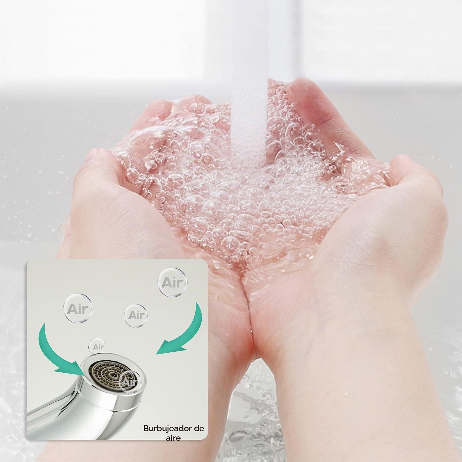 SOLVEX Grifo Alto Lavabo, Grifo Monomando lavabo Caño, Grifos para Lavabos de Baño Acero Inoxidable Cromado, Grifo de Lavabo, Agua Fria y Caliente Disponible, SF-11801