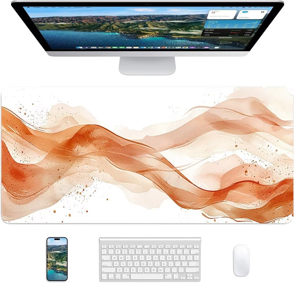 Wxuaixnn Semplice Tappetino per Mouse Gaming XXL, 160x80cm Tappetino da Scrivania, Bianco Mousepad con Bordi Cuciti per Gamer e computer portatilea, Migliora la Precisione e la velocità -9709