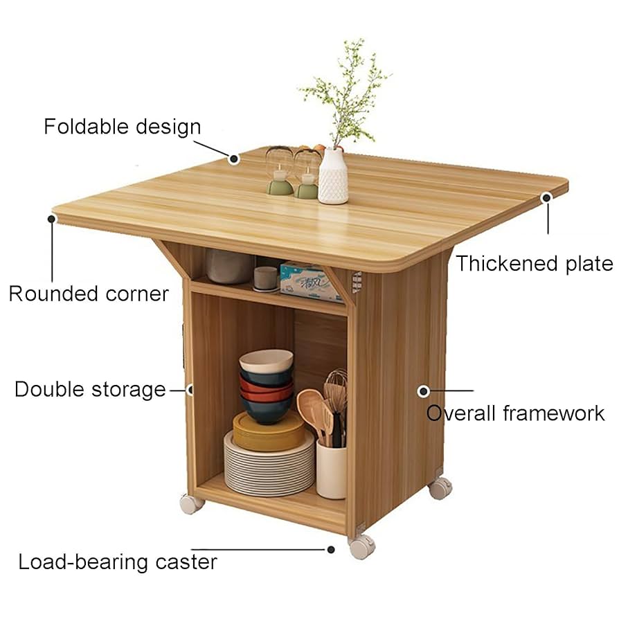 木製収納キャビネット 折りたたみテーブル付き Amazon｜BtcFu【収納キャビネット 折りたたみ】 収納ボックス 扉