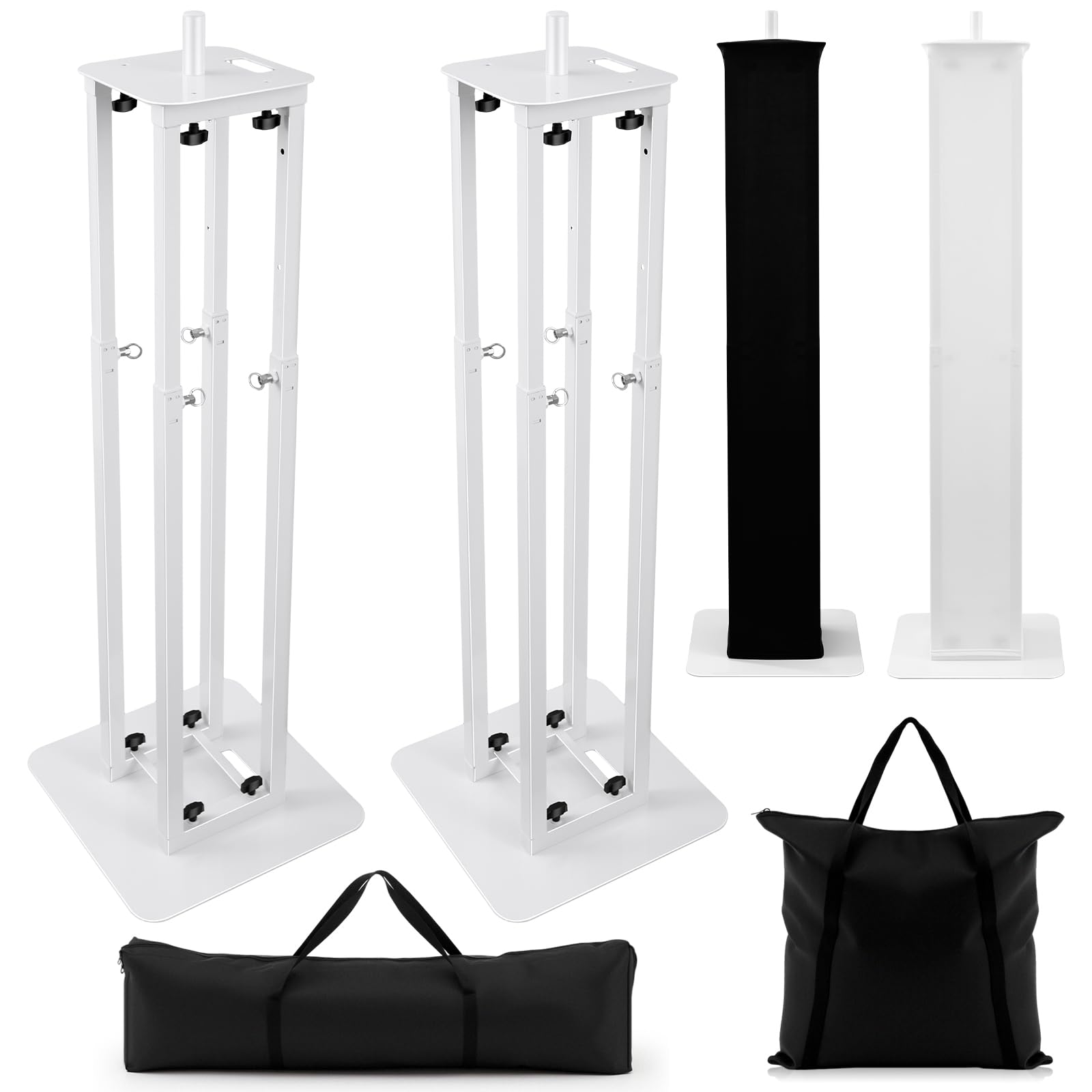 Photo 1 of Cinnvoice DJ Totem Light Stand - 2 Set, 3.3-5.8ft Adjustable, White