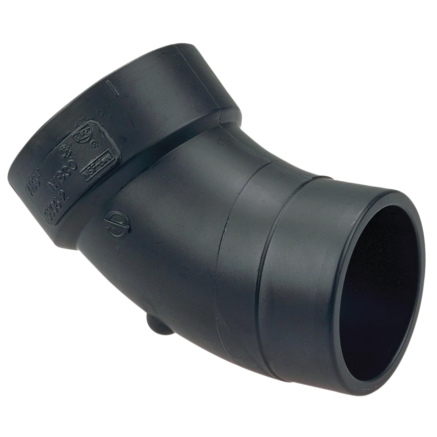 Fig No U5806-2, 3 in. ABS DWV 45 Degree Street Elbow Spigot x Hub, Solvent Weld