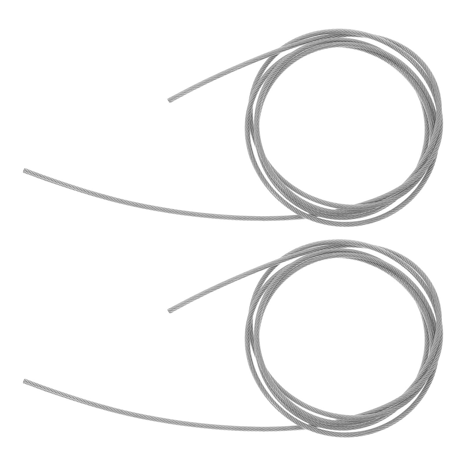 STOBAZA Cuerda para Red y Aro de Baloncesto, Cable de Acero Duradero en 2 Piezas, Accesorio de Fijación para Encordado en Canchas de Entrenamiento y Uso Exterior