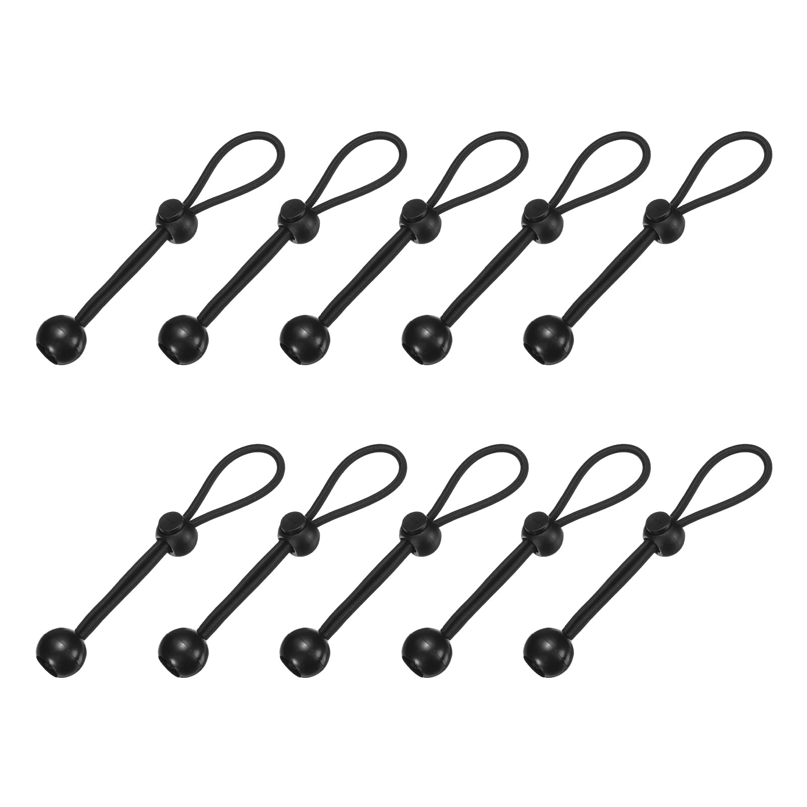 PATIKIL Ball Bungee Cords, (15cm / 6 Inch, Black) (10 PCS) Universal Bungee Tie Downs, Suit for Shelter Camping Cargo Outdoor Roller Blinds Tents Canopies Tarp
