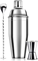 WPHUAW 24oz Professional Stainless Steel Cocktail Shaker Set with Built-in Strainer, Jigger & Bar Spoon - Leak-Proof Martini & Margarita Mixer
