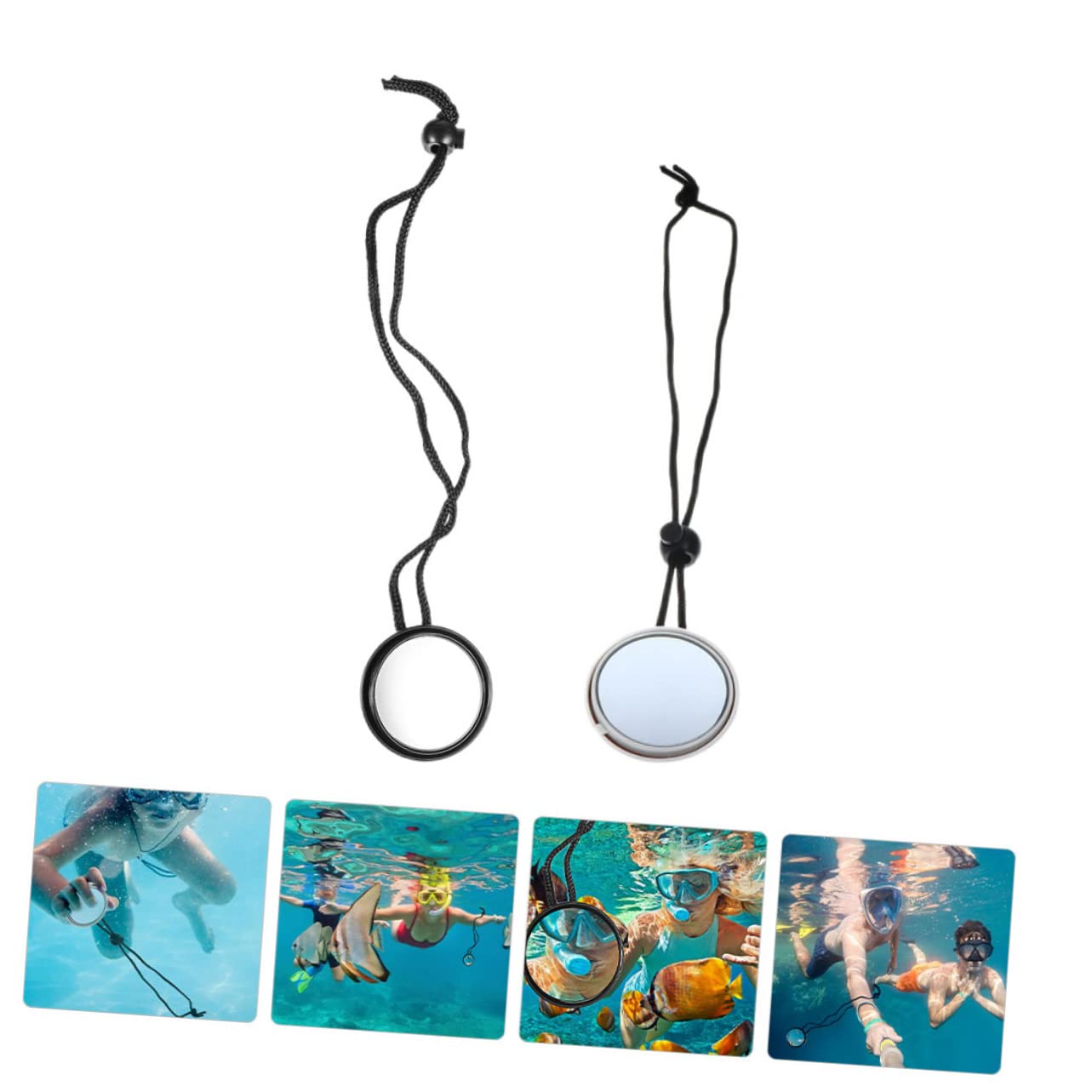 Pack De 2 Miroirs De Plongée Réglables – Pour Plongée, Spéléo, Bateau – Miroir De Sécurité Réfléchissant Avec Sangle – Compact & étanche