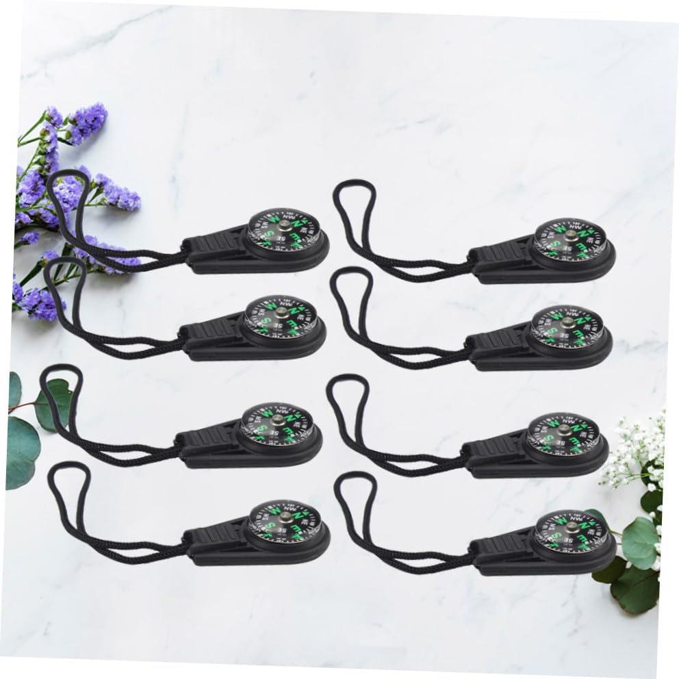 BESPORTBLE 8pcs Survival Mini Compass Hanging Mini Compass Black miniatura 4
