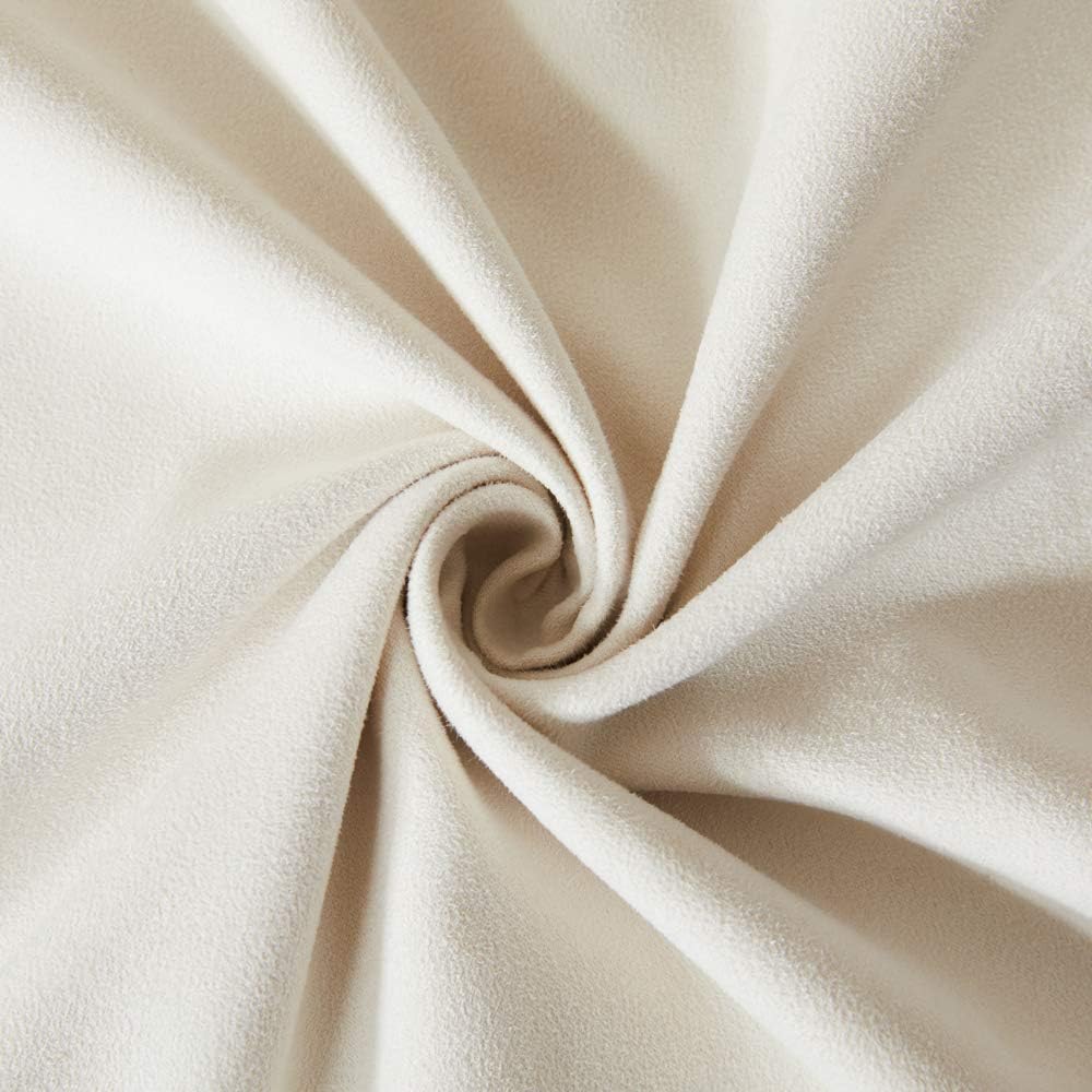 Fancy Homi 22x22 Pillow Covers, Pack of 2 Ivory Throw Pillow Cover, Super Soft Faux Suede Square Solid Cream Cushion Cover for Couch Sofa Bedroom Living Room 55x55 cm - Image 5