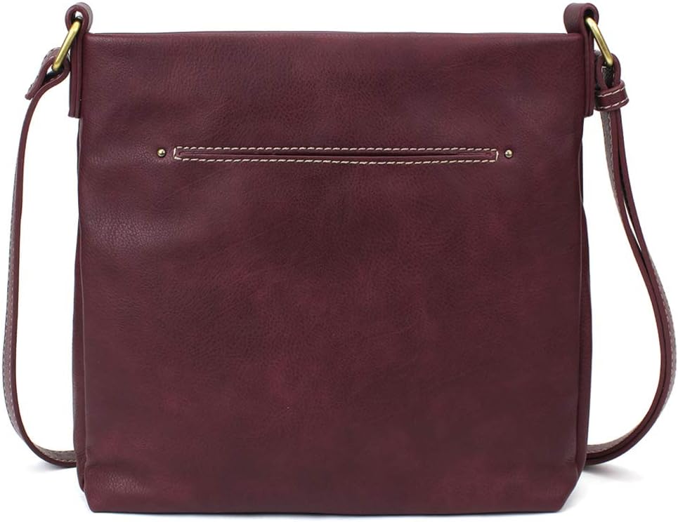 CHALA Laser Cut Crossbody Faux Leather Plum