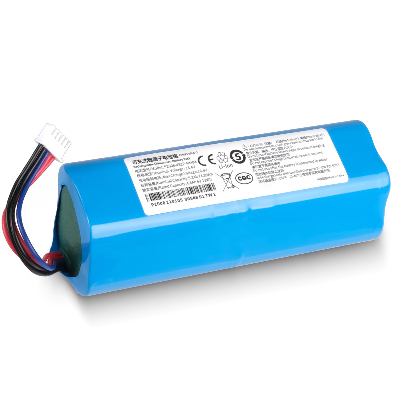Akumulator 5200 mAh kompatybilny z Ecovacs Deebot T5 T8 T8+ T9 T9+, Deebot T10 T9 Ozmo 950 DX65 DX93 DX96 X1 Omni X1 Turbo X1 Plus DLX11-21/61 DBX11-11-11 /21 Aspire radery, S10-LI-144-5200 201-1913