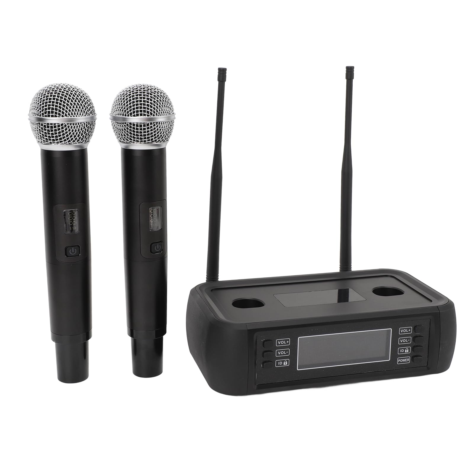 Ricaricabile con Doppio Microfono Portatile per la Riduzione del Rumore per Karaoke Ed Eventi All'aperto