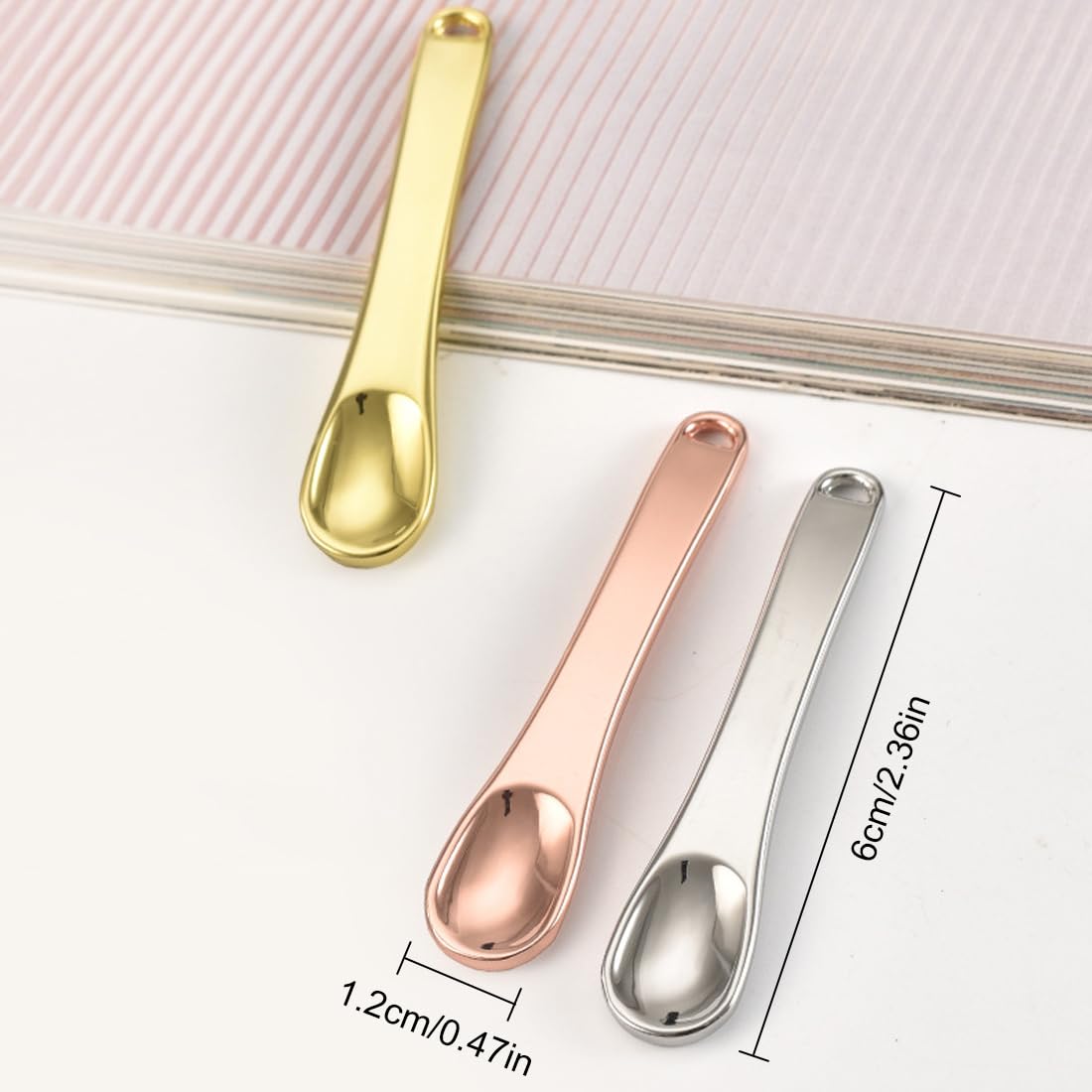 WeddHuis 9 Pezzi Mini spatola per trucco in metallo - viso spatola per maschera, crema e lozioni idratanti per la cura della pelle e l'applicazione cosmetica del viso