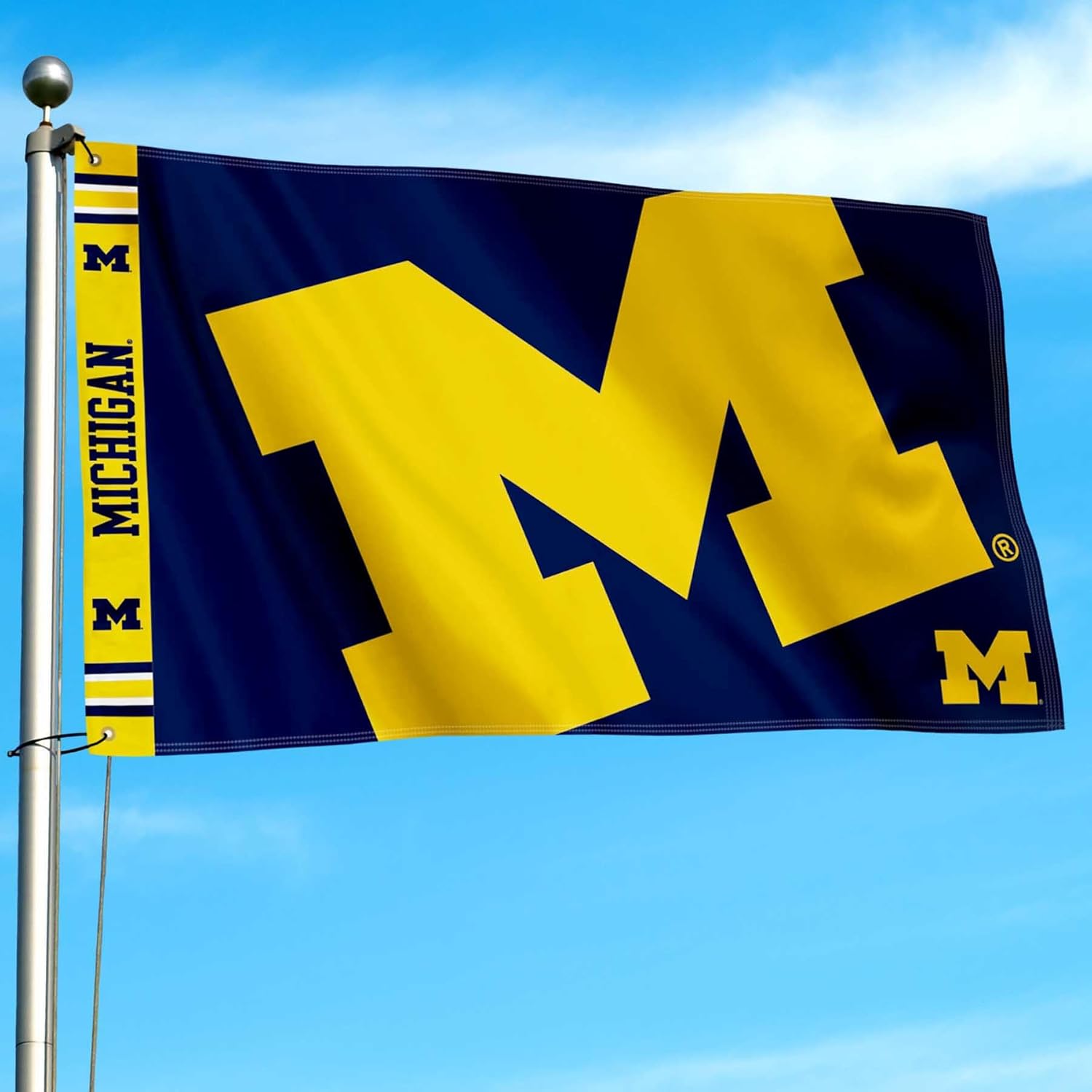 College Flags & Banners Co. Michigan Team University Wolverines Bold Logo Premium Flag - Image 3