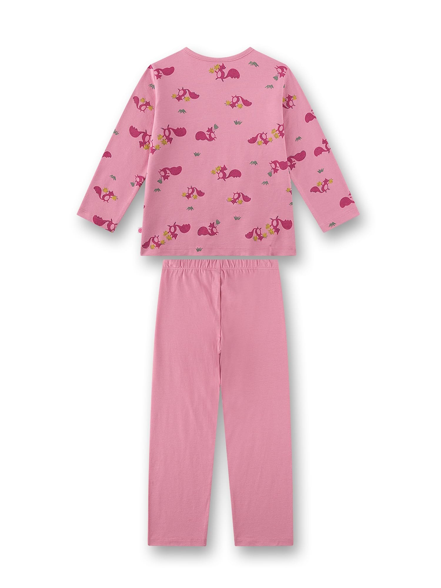 Sanetta Pigiama Lungo da Bambina, Motivo Scoiattolo, Colore Rosa, Comodo Pigiama per Bambini
