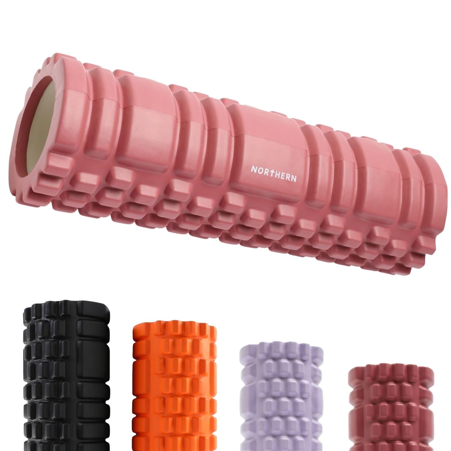 Northern Foam Roller for Deep Tissue Muscle Massage Sports Massager Fitness Gym Physio Deep Pain Relief Tissue Recovery Massage Roller for Gym Yoga Pilates Ultra Lightweight (Dusk Pink Mini)