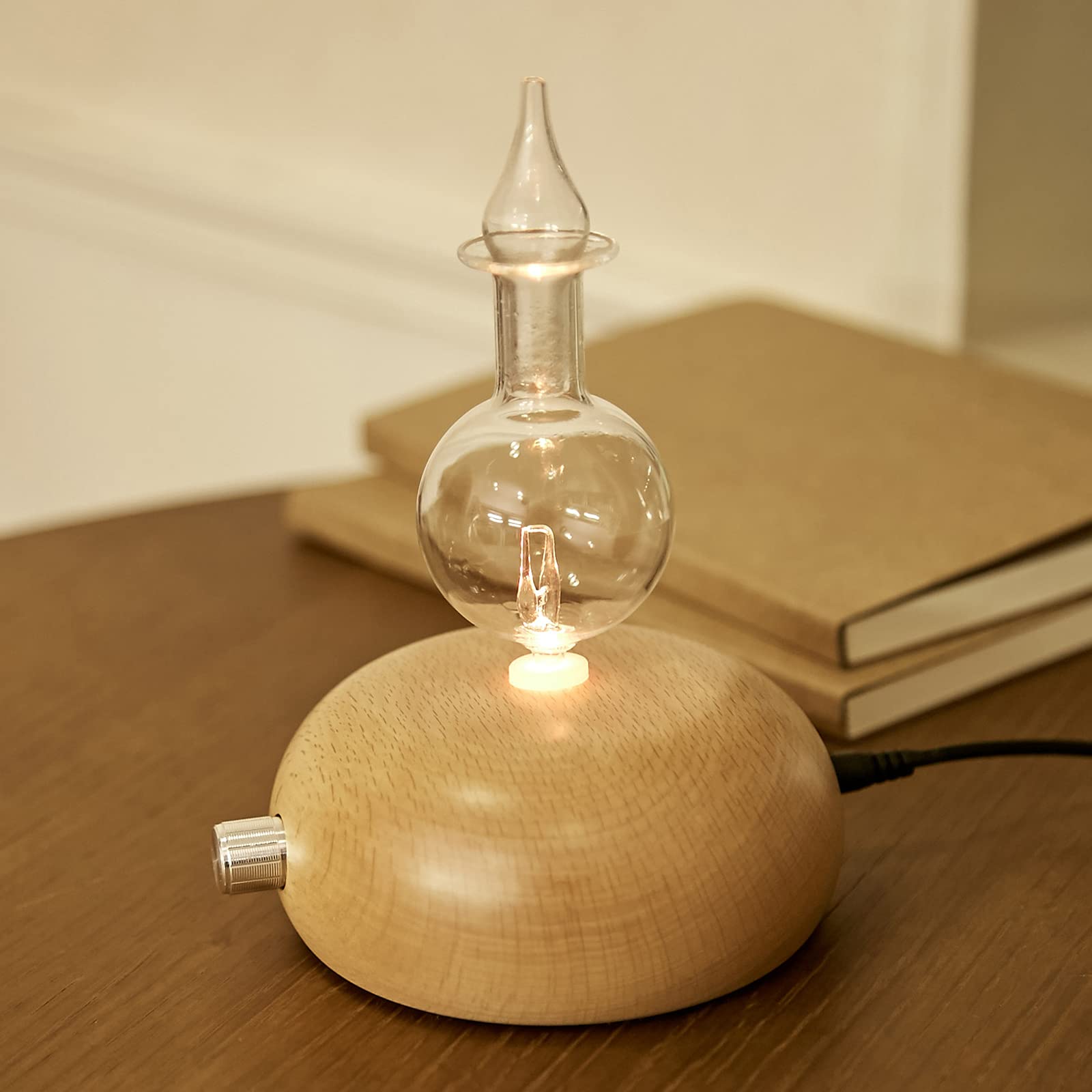 Aromathérapie Diffuseur Nébulisation Diffuseur D'huiles Essentielles, Bois Verre Nébuliseur, Eau, remplit Chambres avec, UN